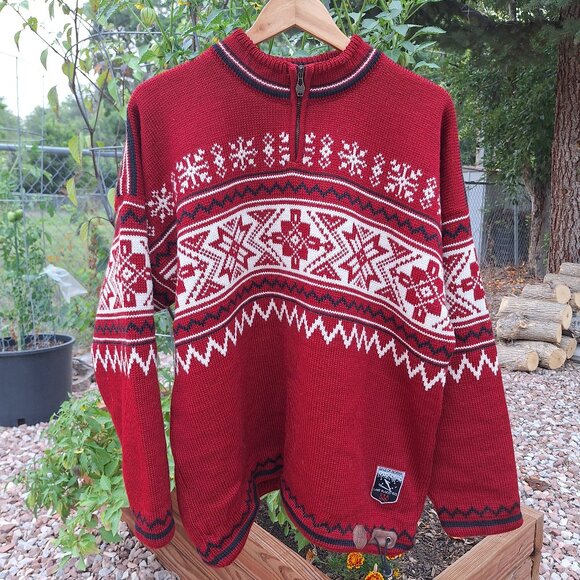 Dale of Norway Lake Placid 1932 Lined Wind Stopper Sweater Pure Wool Size XL - Picture 1 of 9